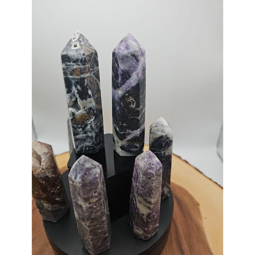 2Pcs Natural Rainbow Fluorite Quartz Crystal Point Tower Polished 4in Tall Avg | Crystal Points & Towers | Wiccan Center