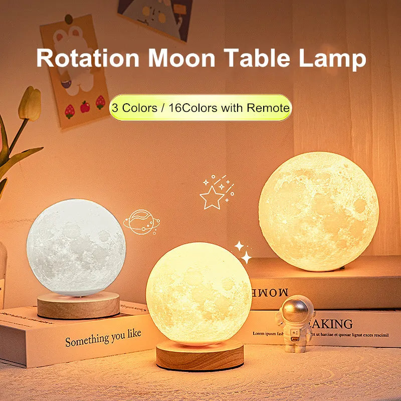 Creative 3D Magnetic Floating Levitating Moon Lamp Touch Control 3 Color Moon Light Lunar Night Light For Home Office Room Decor | 0 | Wiccan Center