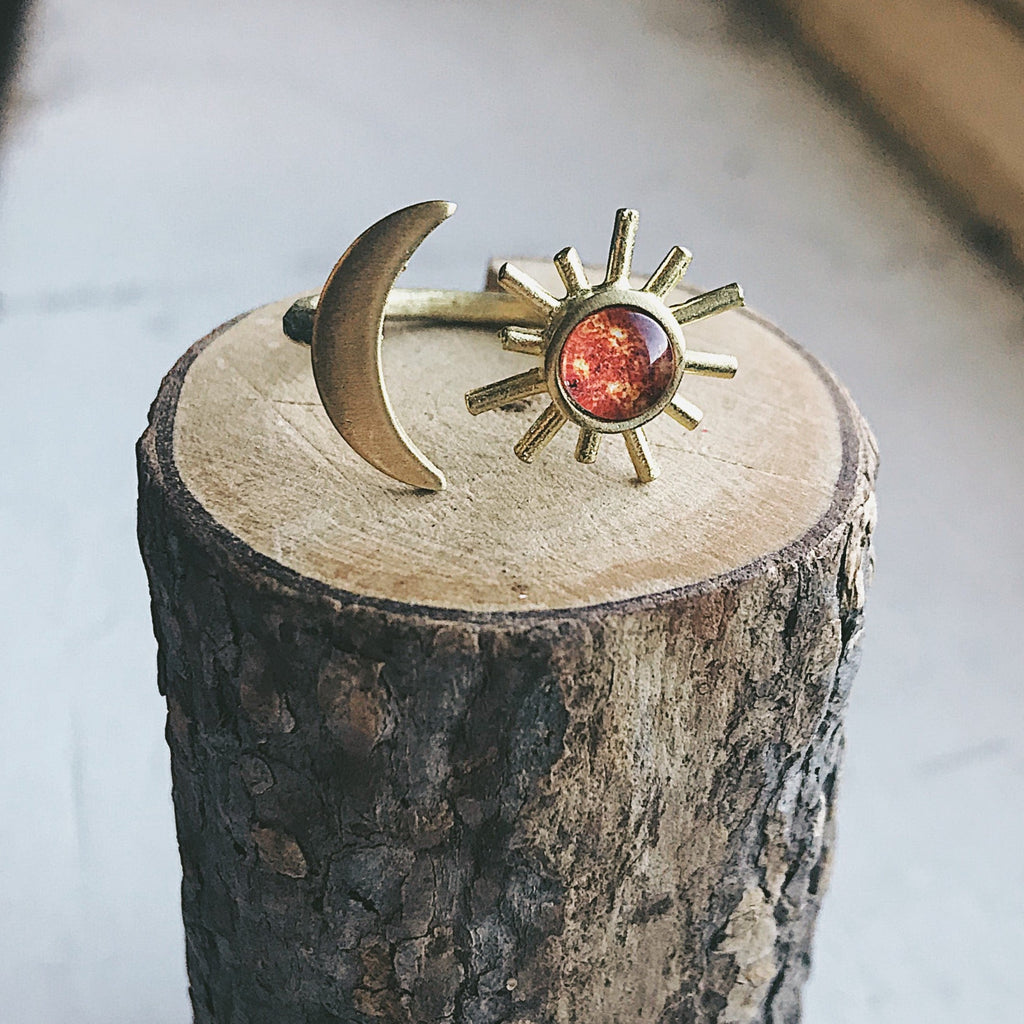 Sun and Moon Sculptural Statement Ring | Ring | Wiccan Center