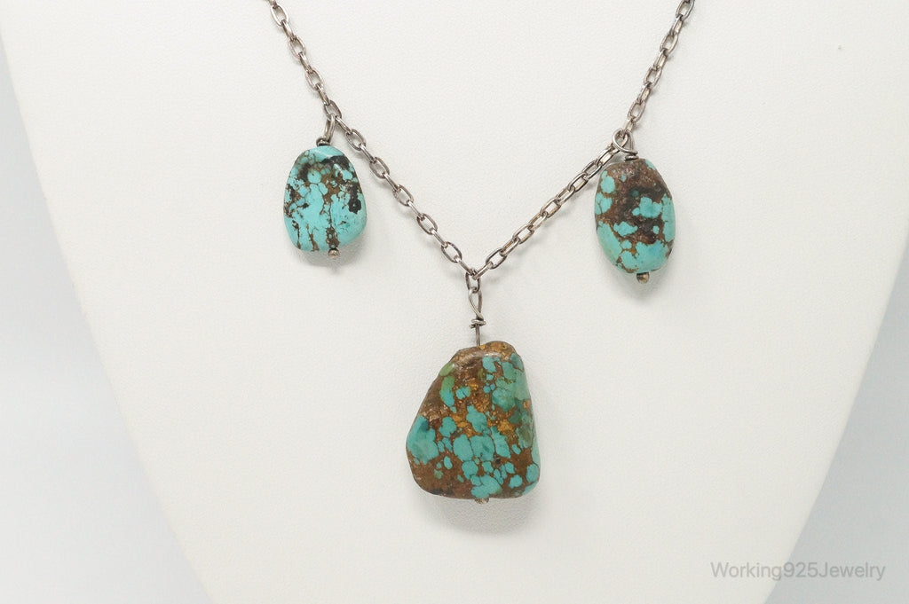 Vintage Native American Unsigned Turquoise Sterling Silver Necklace | Jewelry > Necklaces > Pendants | Wiccan Center