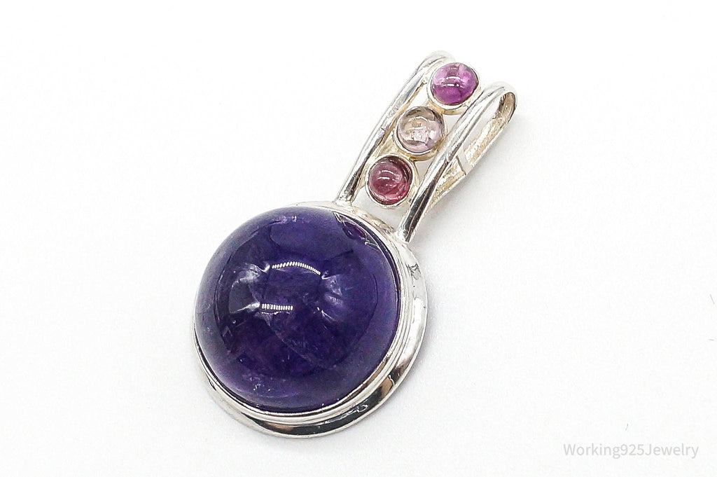Vintage Large Purple Amethyst Multi Gem Sterling Silver Pendant | Jewelry > Necklaces > Pendants | Wiccan Center