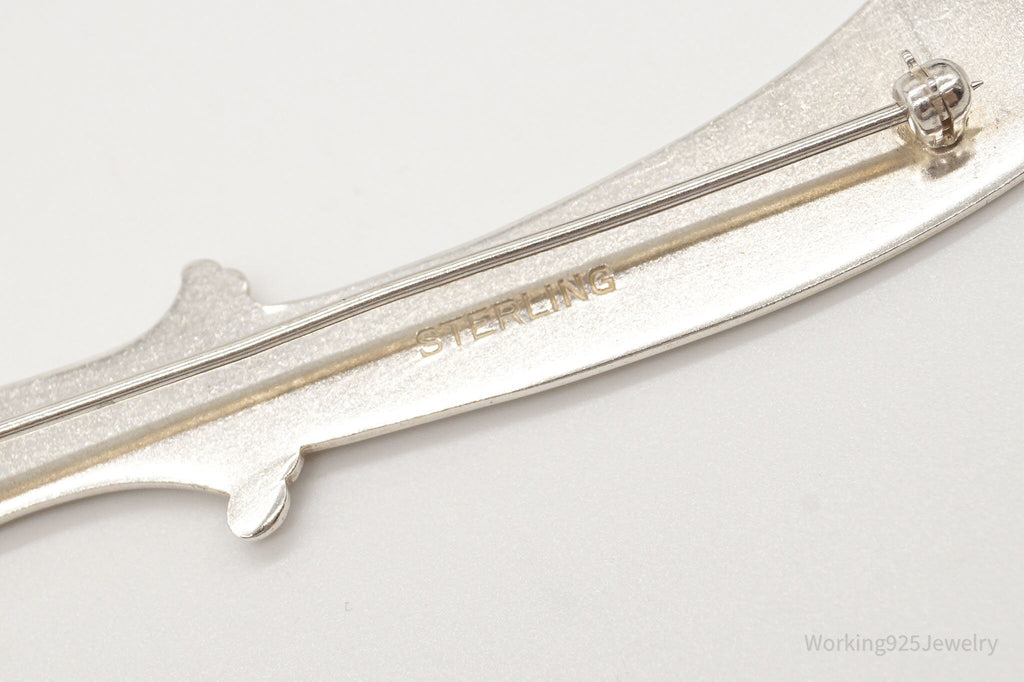 Large 1940s Victorian Revival Scimitar Sword Dagger Sterling Silver Pin Brooch | Jewelry > Brooches, Pins & Clips | Wiccan Center