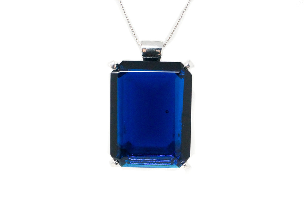 Vintage Large Designer Kendra Scott Glass Sterling Silver Necklace Pendant | Jewelry > Necklaces > Pendants | Wiccan Center