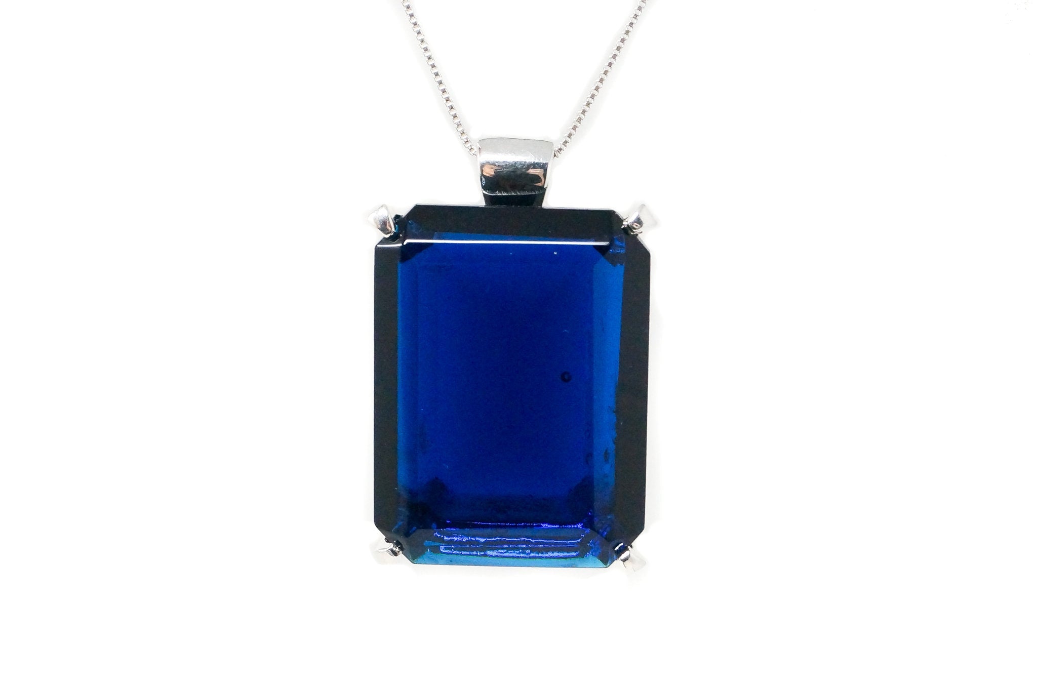 Vintage Large Designer Kendra Scott Glass Sterling Silver Necklace Pendant | Jewelry > Necklaces > Pendants | Wiccan Center