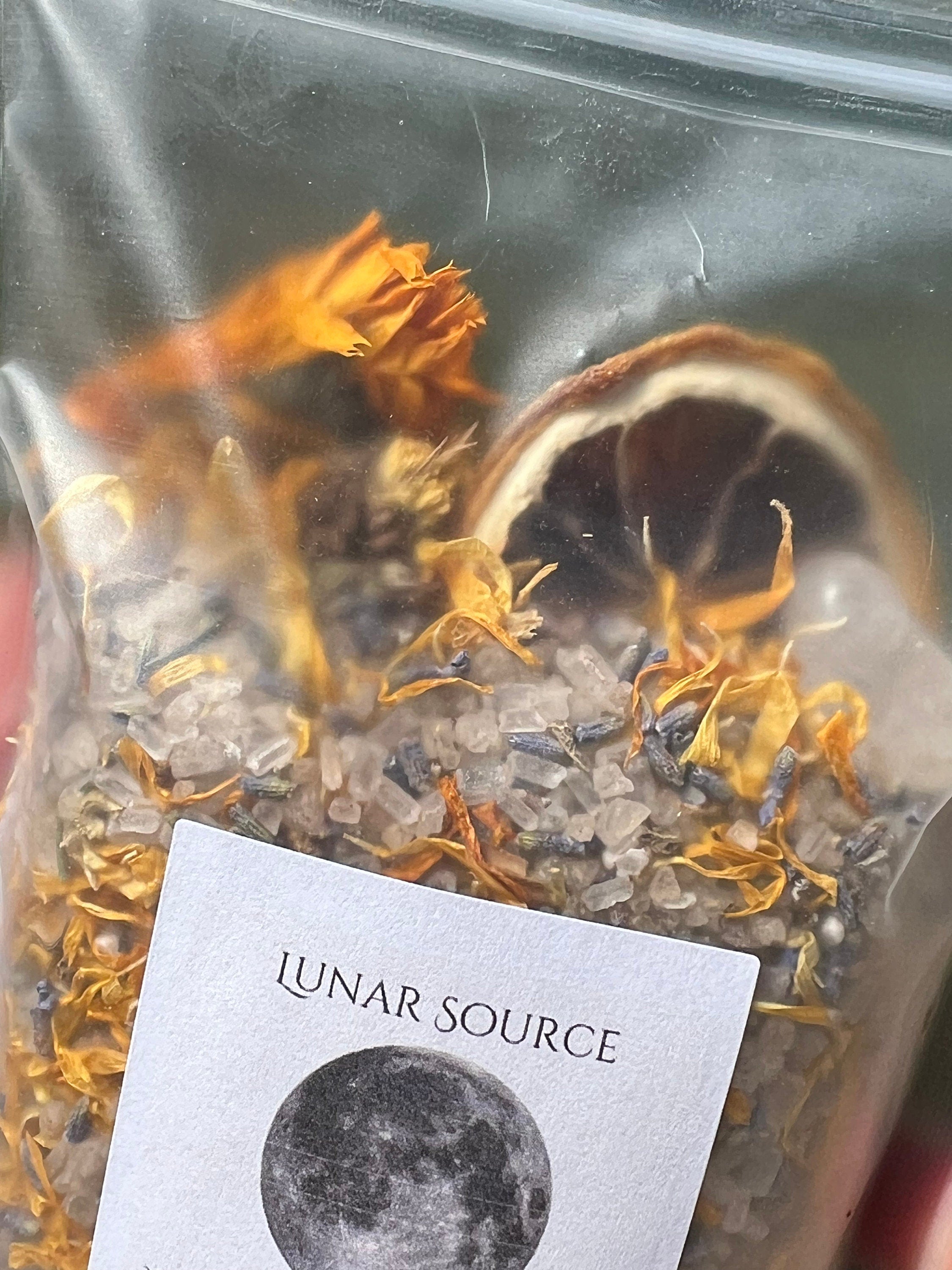 New Moon Ritual Bath Salts | New Beginnings Spiritual Witchy Energy Clearing Herbal Clear Quartz Crystal Bath Soak | Artemis Luna Goddess | | Wiccan Center