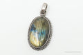 Vintage Large Labradorite Sterling Silver Necklace Pendant | Jewelry > Necklaces > Pendants | Wiccan Center