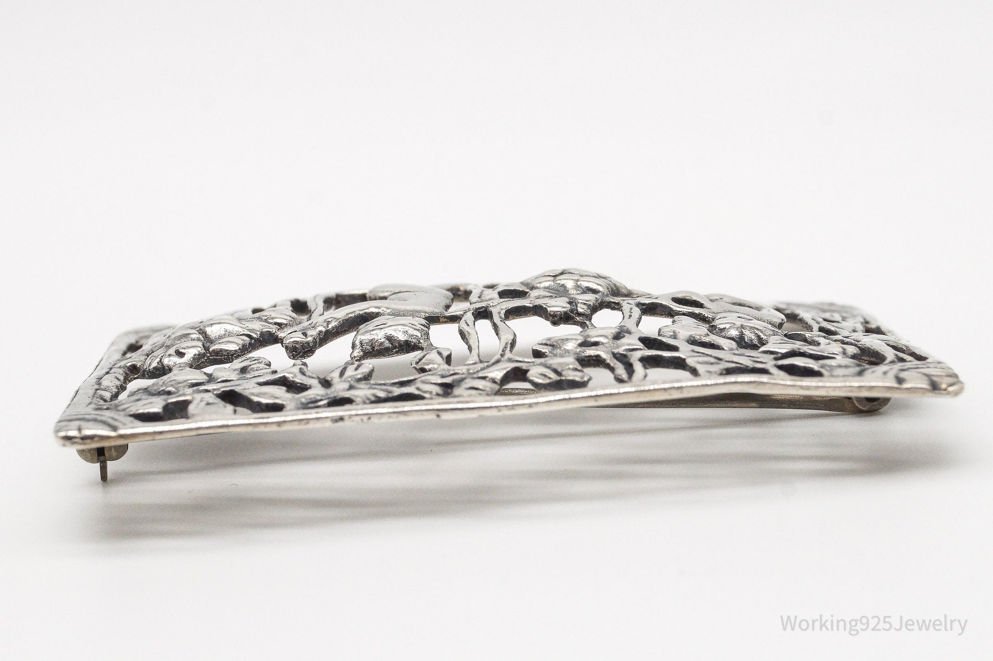 Large Rare Antique Wine Harvest / Making Wine Sterling Silver Brooch Pin | Jewelry > Brooches, Pins & Clips | Wiccan Center