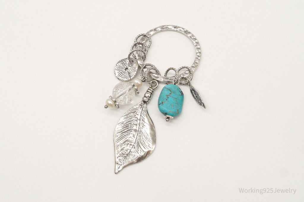 Designer Silpada Leaves Turquoise Quartz Charms Sterling Silver Pendant | Jewelry > Necklaces > Pendants | Wiccan Center