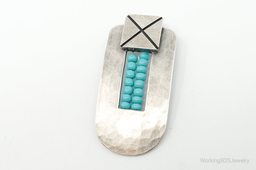 Vintage Native American Unsigned Turquoise Sterling Silver Necklace Pendant | Jewelry > Necklaces > Pendants | Wiccan Center