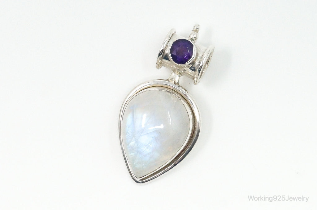 Large Vintage Supreme Jewelers Amethyst Moonstone Sterling Silver Pendant | Jewelry > Necklaces > Pendants | Wiccan Center