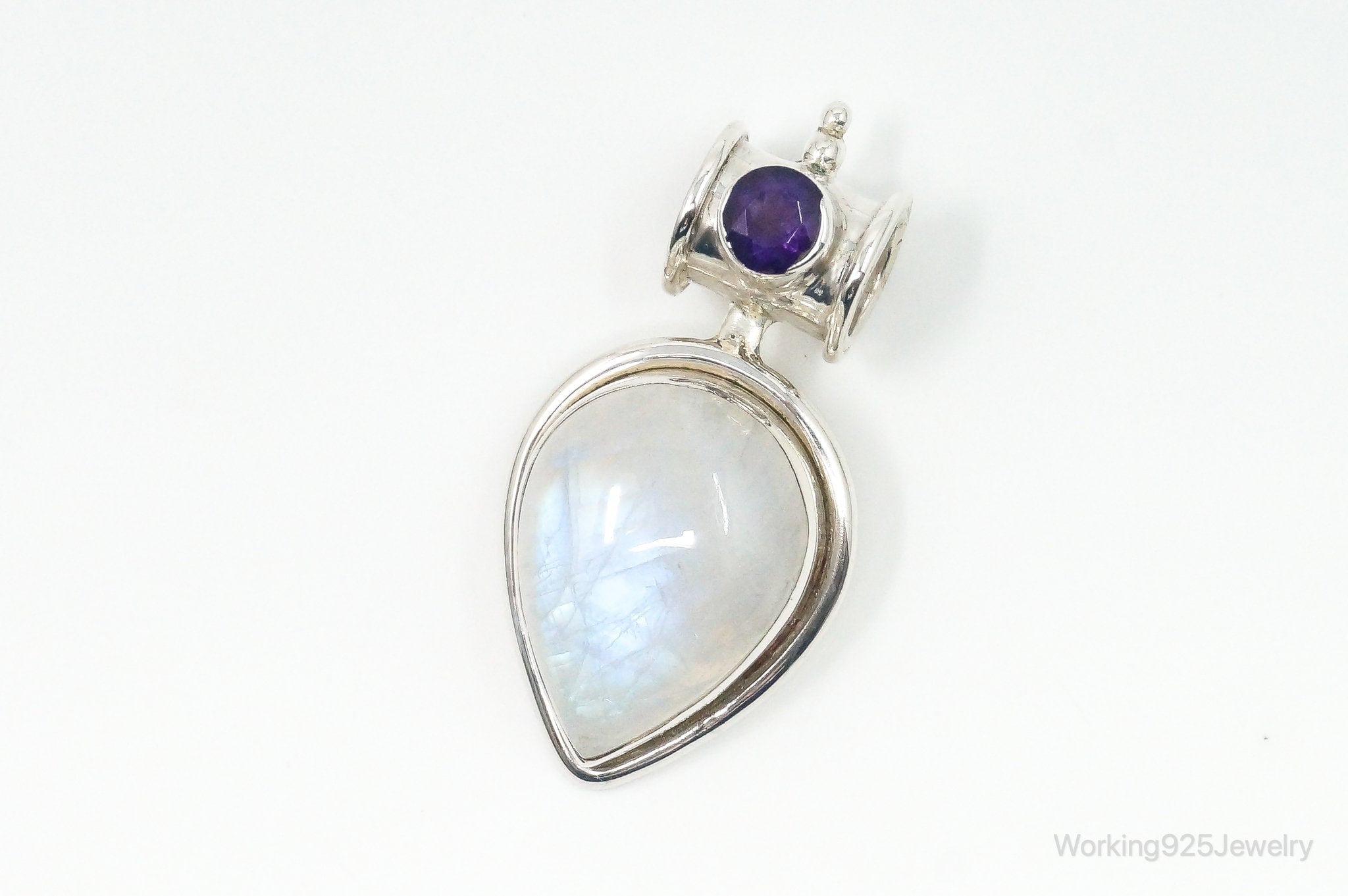 Large Vintage Supreme Jewelers Amethyst Moonstone Sterling Silver Pendant | Jewelry > Necklaces > Pendants | Wiccan Center