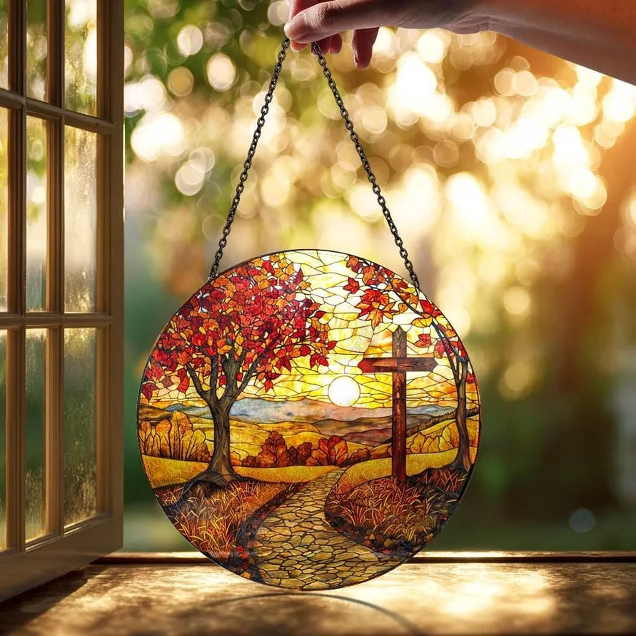 Autumn Cross Suncatcher | Gifts | Wiccan Center