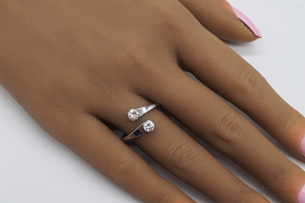 Vintage Mid Century Cubic Zirconia Sterling Silver Wrap Ring - Size 7.25 | Jewelry > Rings | Wiccan Center