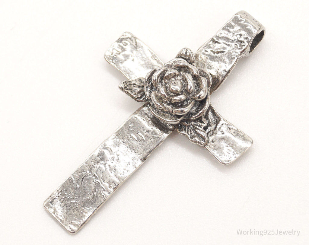 Large Vintage Israel Designer RL Ross Cross Sterling Silver Pendant | Jewelry > Necklaces > Pendants | Wiccan Center