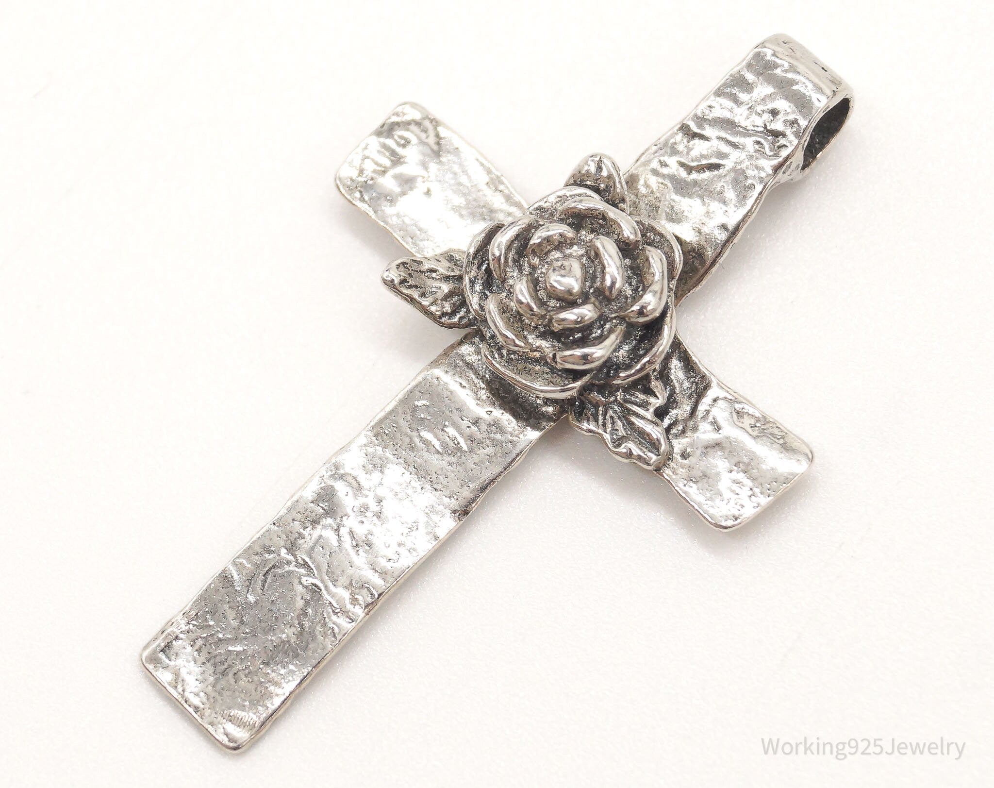 Large Vintage Israel Designer RL Ross Cross Sterling Silver Pendant | Jewelry > Necklaces > Pendants | Wiccan Center