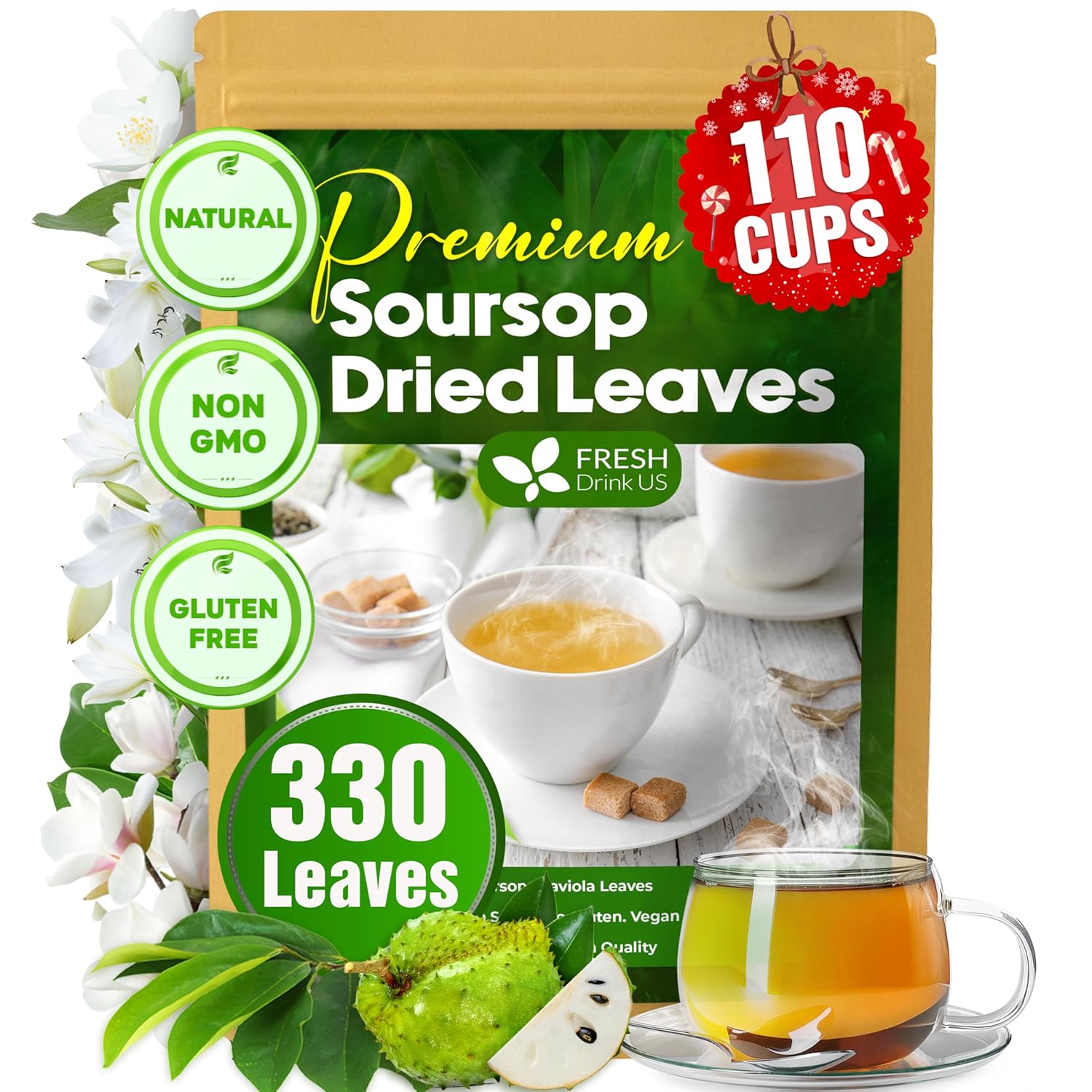 40 Premium Soursop Graviola Leaf Tea Bags, 100% Natural and Pure from Soursop Leaves, Handmade, Made With Natural Materials-Corn Fiber Tea Bag, Sugar/Caffeine/Gluten Free, Hoja Guanabana Tea | Tea | Wiccan Center