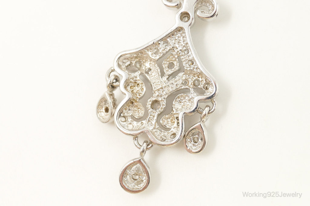Vintage Cubic Zirconia Art Deco Sterling Silver Necklace | Jewelry > Necklaces > Pendants | Wiccan Center