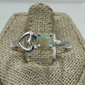 Sterling Silver Heart Ethiopian Opal Ring- Size 9 - Intuition, Creativity & Inner Light | Rings | Wiccan Center