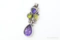 Vintage Amethyst Peridot Sterling Silver Bali Style Necklace Pendant | Jewelry > Necklaces > Pendants | Wiccan Center