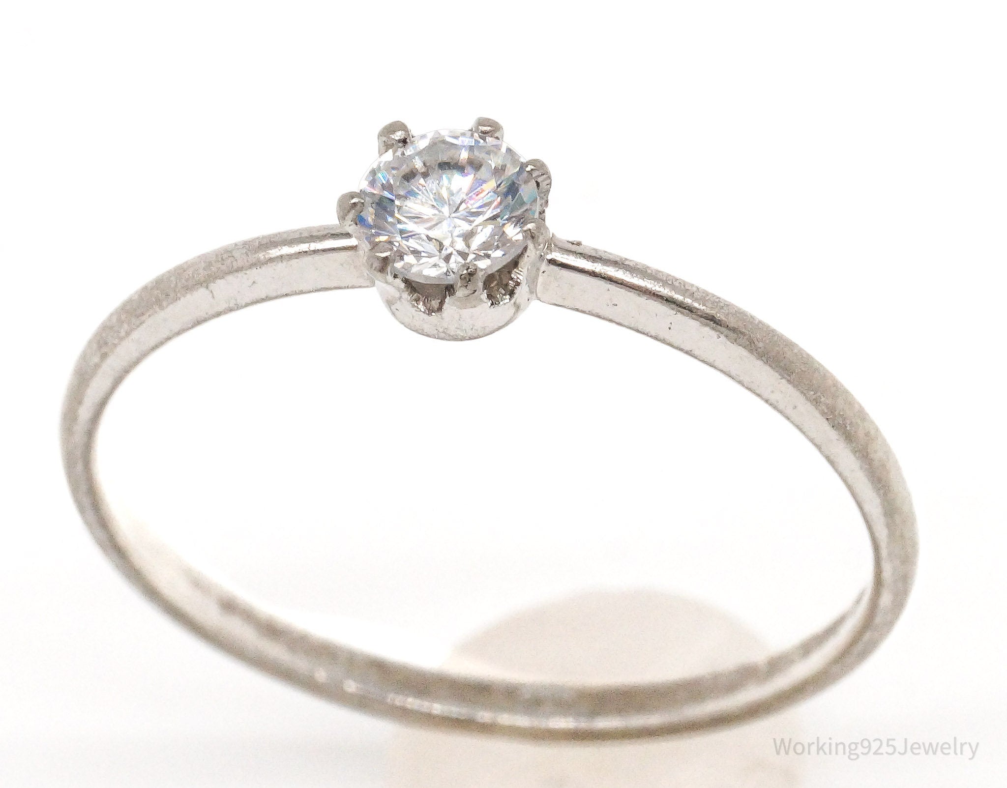 Vintage Cubic Zirconia Sterling Silver Ring - Size 6.75 | Jewelry > Rings | Wiccan Center