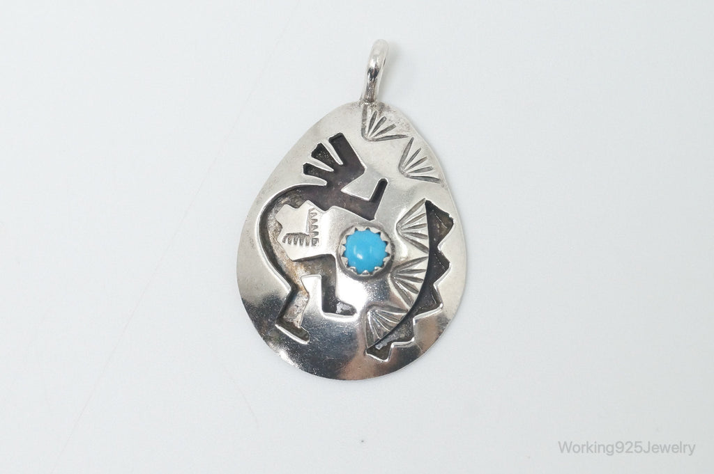 Vintage Handmade Native American Kokopelli Turquoise Sterling Silver Pendant | Jewelry > Necklaces > Pendants | Wiccan Center
