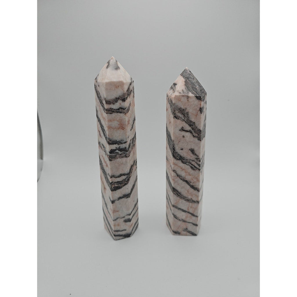 Pink Zebra Jasper 2.37lbs 1 Pair | Crystal Points & Towers | Wiccan Center