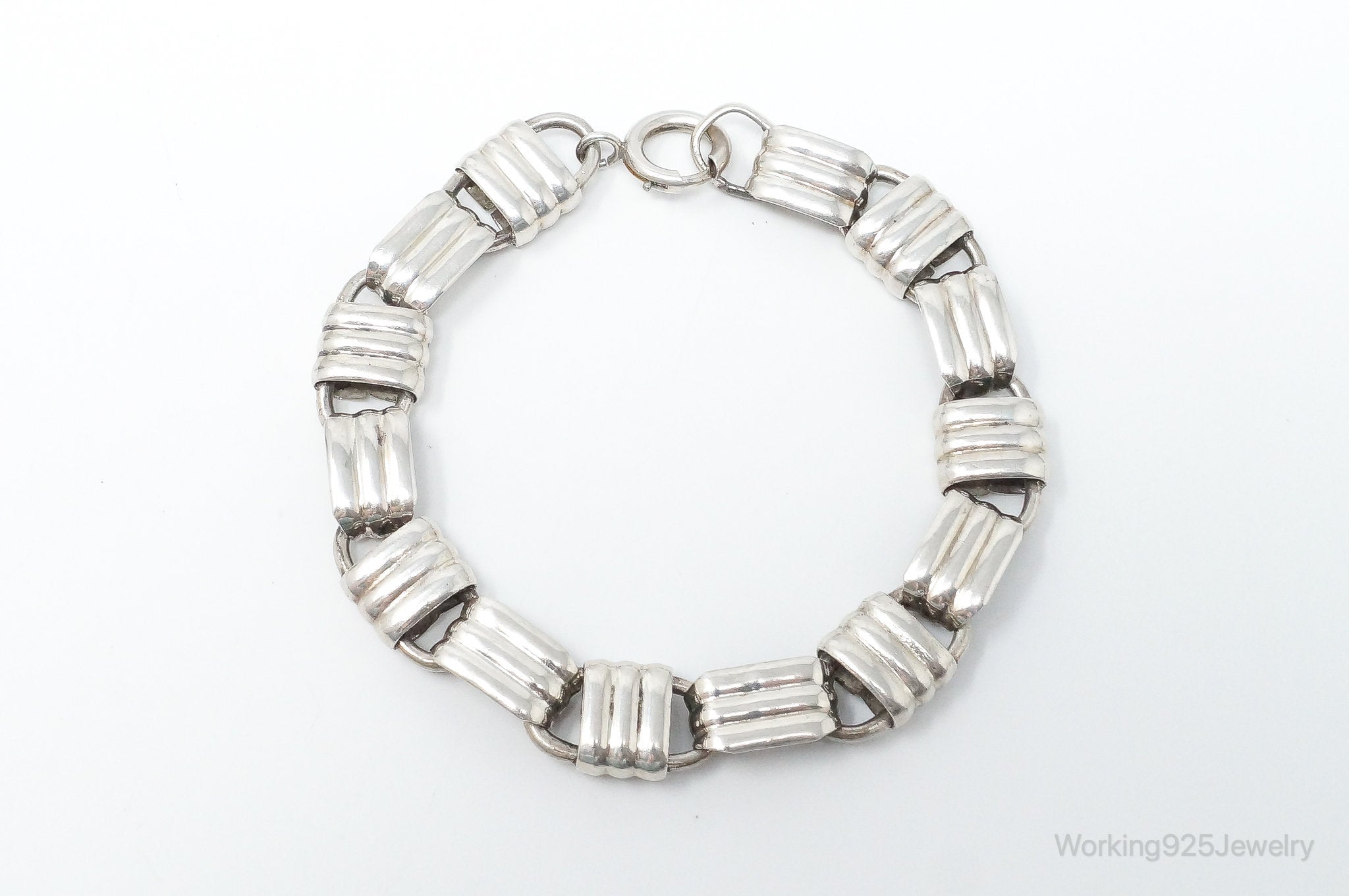 Vintage Designer Napier Modern Large Links Sterling Silver Bracelet | Jewelry > Bracelets | Wiccan Center