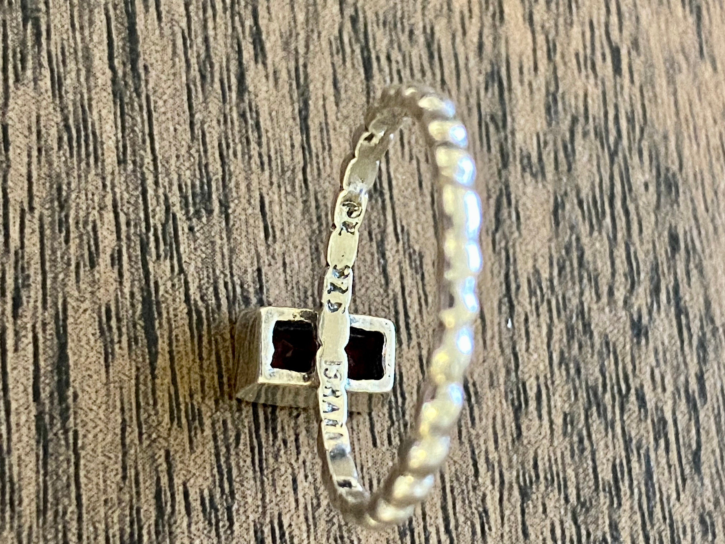 Vintage Israel Designer Paz PZ Garnet Sterling Silver Ring - Size 10.25 | Jewelry > Rings | Wiccan Center