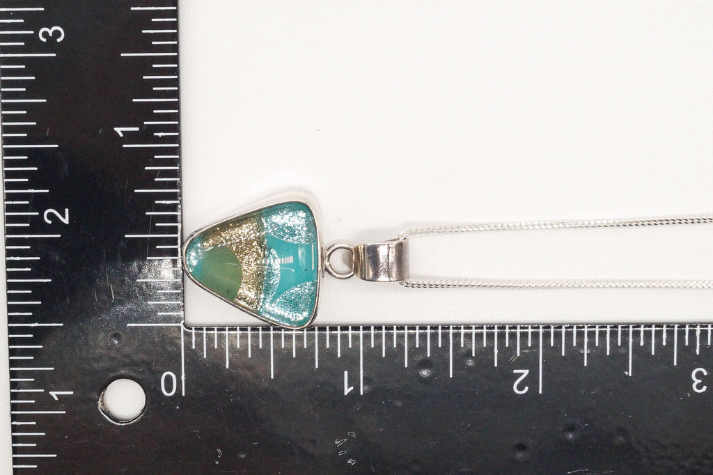Vintage Dichroic Glass Sterling Silver Necklace | Jewelry > Necklaces > Pendants | Wiccan Center