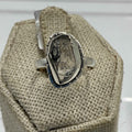 Sterling Silver Lined Herkimer Diamond Ring - Size 5 - Clarity, Intuition & Alignment | Rings | Wiccan Center