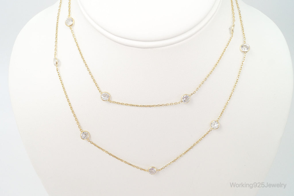 Vintage Gold Vermeil Cubic Zirconia Sterling Silver Necklace | Jewelry > Necklaces > Pendants | Wiccan Center