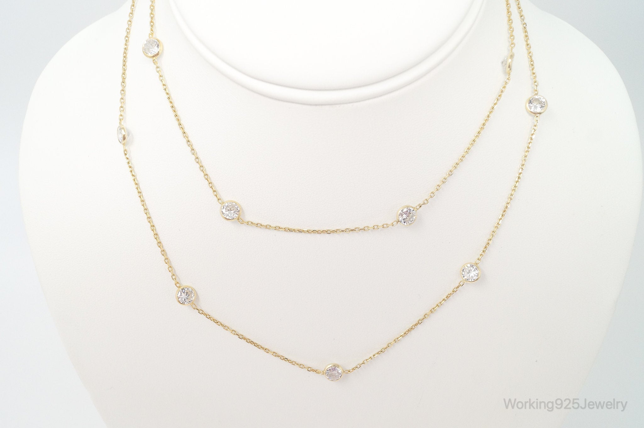 Vintage Gold Vermeil Cubic Zirconia Sterling Silver Necklace | Jewelry > Necklaces > Pendants | Wiccan Center