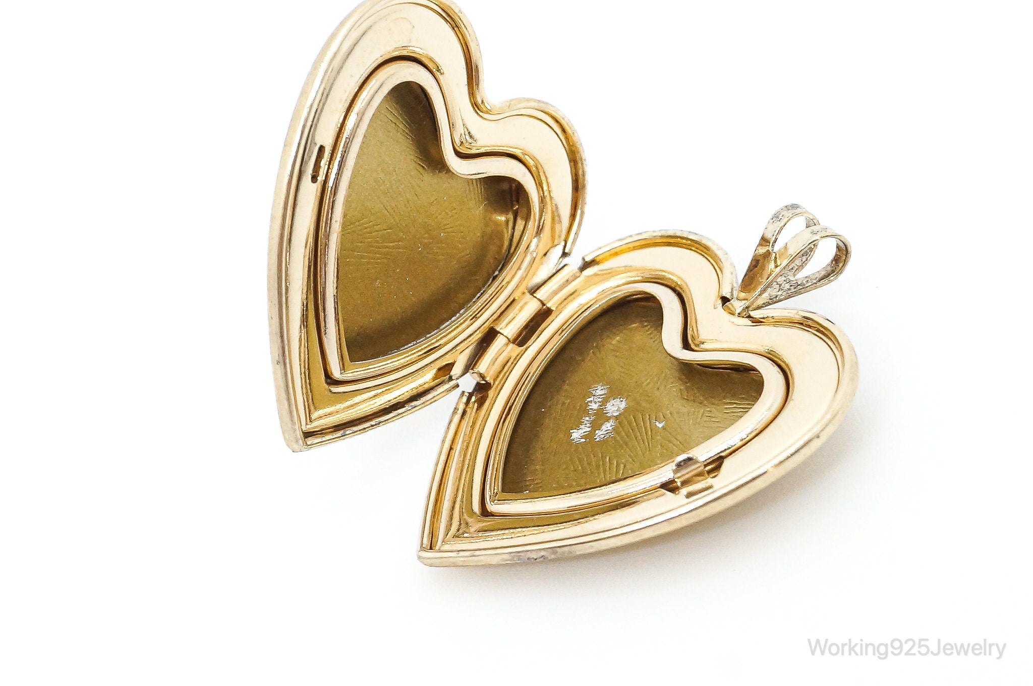 Antique GF Rose Etched Sterling Silver Heart Picture Locket Pendant | Jewelry > Necklaces > Pendants | Wiccan Center