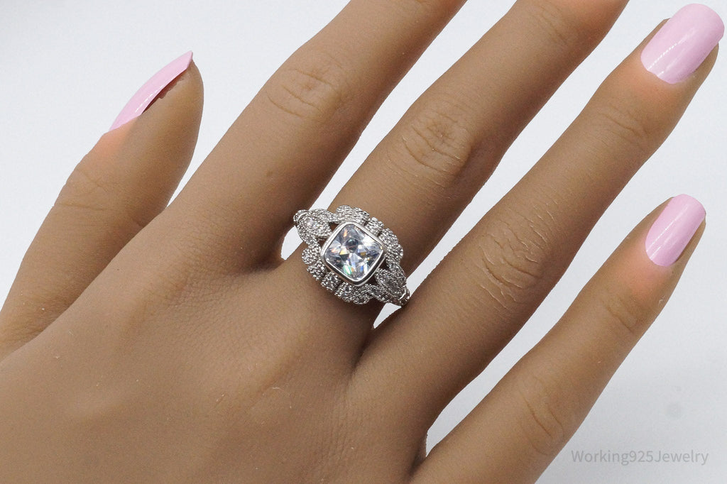 Vintage White Topaz Sterling Silver Plated Ring - Size 9 | Jewelry > Rings | Wiccan Center