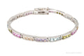 Vintage Designer FAS Multi Gemstone Sterling Silver Plated Bracelet | Jewelry > Bracelets | Wiccan Center
