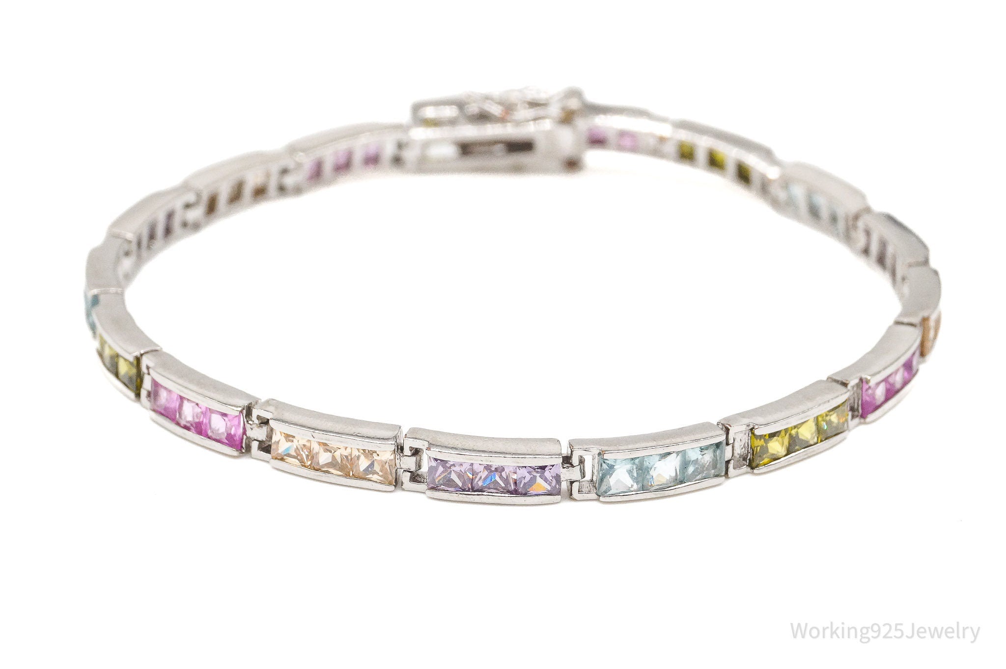Vintage Designer FAS Multi Gemstone Sterling Silver Plated Bracelet | Jewelry > Bracelets | Wiccan Center