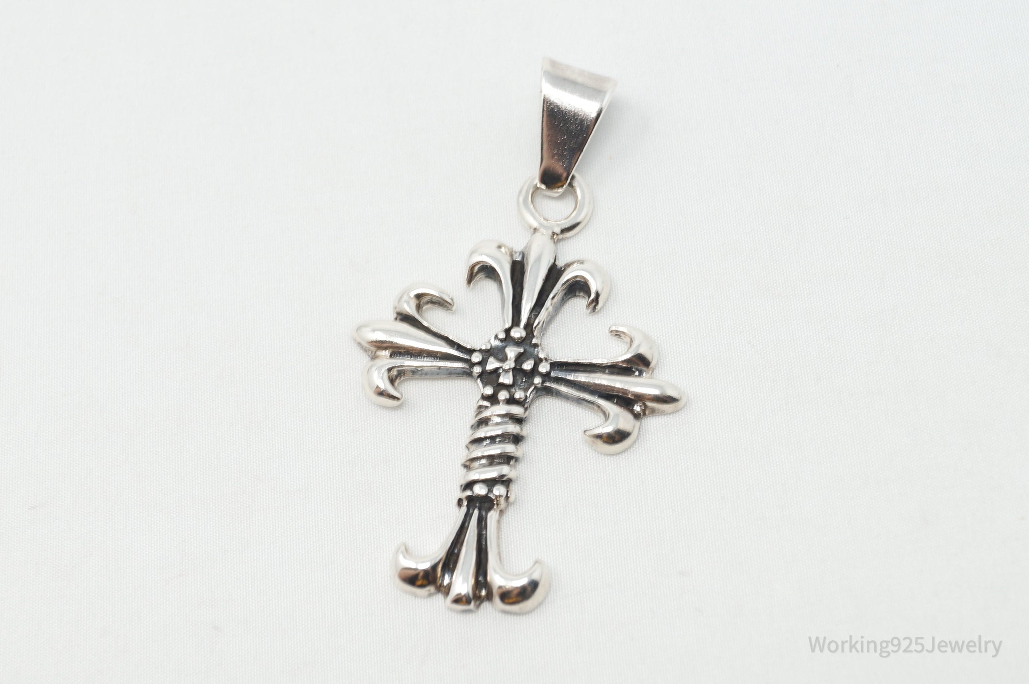 Vintage Large Cross Sterling Silver Necklace Pendant | Jewelry > Necklaces > Pendants | Wiccan Center