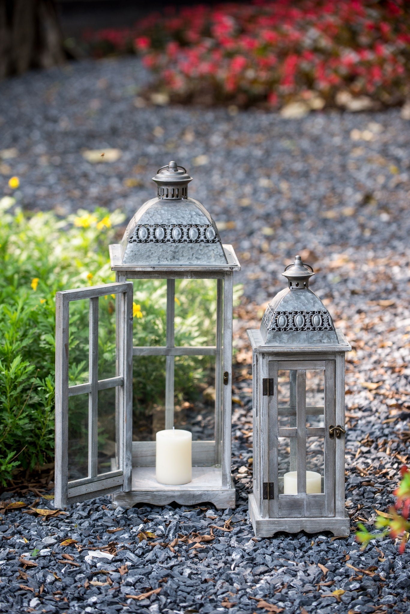 Wooden Candle Lantern Decorative Set for Indoor and Outdoor Use | Lanterns | Wiccan Center