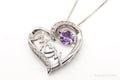Vintage Designer SAI Amethyst Diamond Heart "Mom" Sterling Silver Necklace | Jewelry > Necklaces > Pendants | Wiccan Center