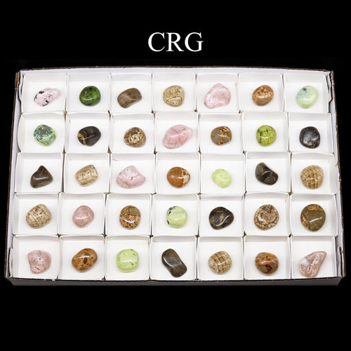 35 Piece Flat - Tumbled Stones from Peru | Mix Gemstones | Wiccan Center