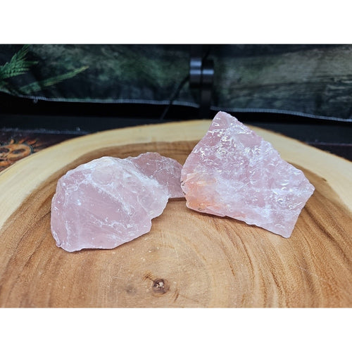 1 Pair Rose Wuartz Raw Chunk 1lb | Mineral Specimens | Wiccan Center