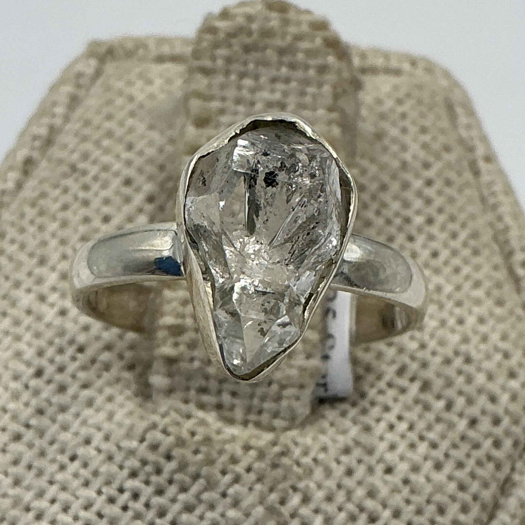 Sterling Silver Herkimer Diamond Ring - Size 6 - Clarity, Intuition & Alignment | Rings | Wiccan Center
