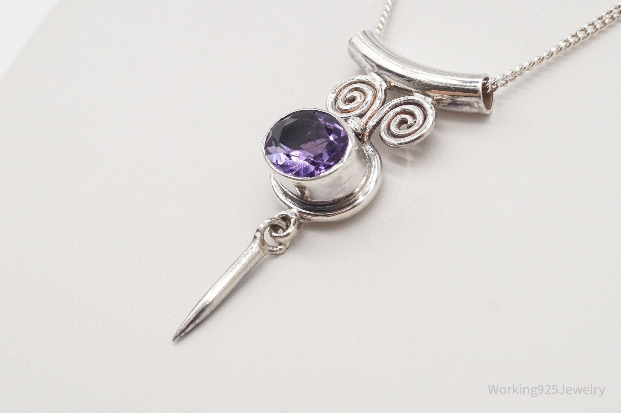 Vintage Designer Sajen Amethyst Sterling Silver Necklace | Jewelry > Necklaces > Pendants | Wiccan Center