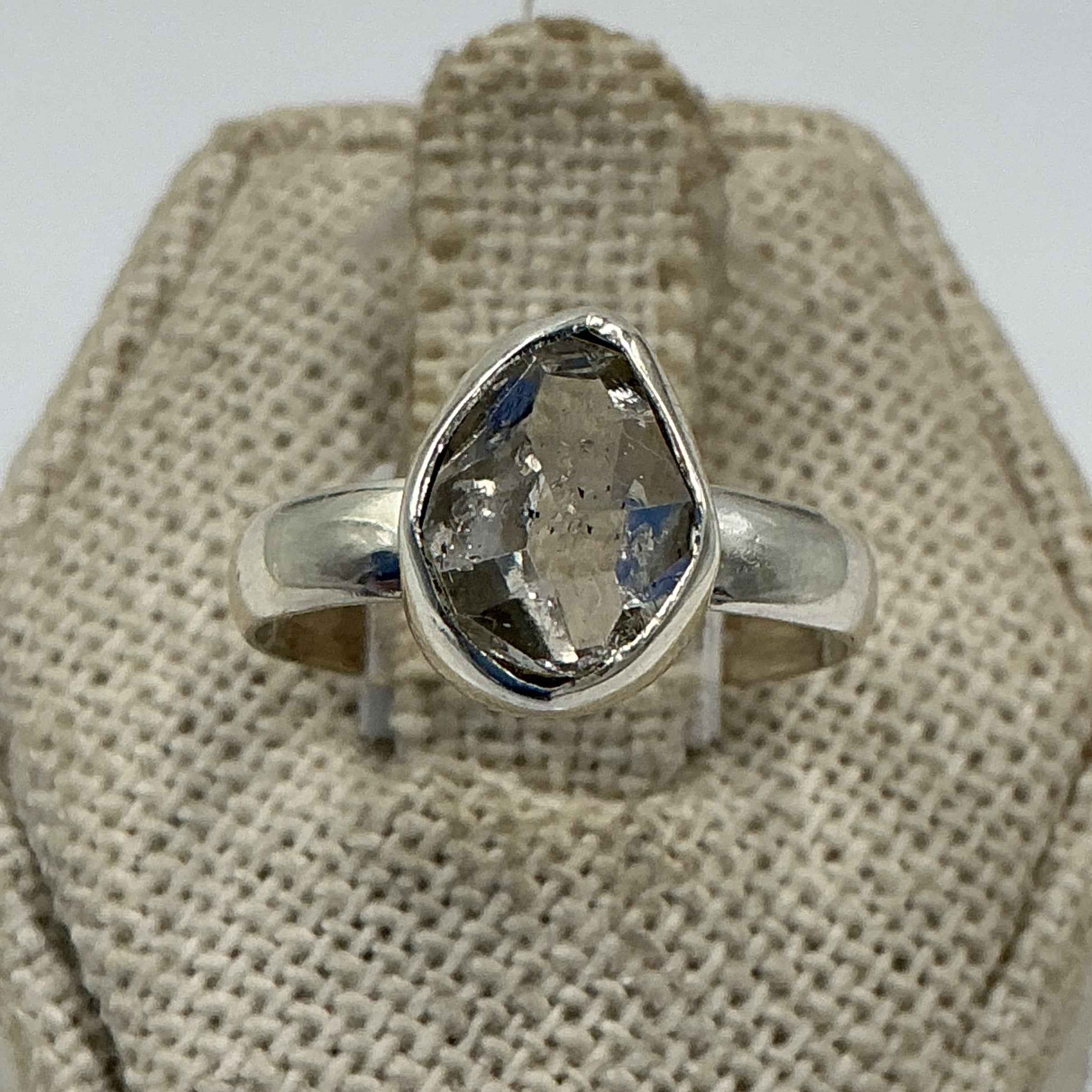 Sterling Silver Herkimer Diamond Ring - Size 6 - Clarity, Intuition & Alignment | Rings | Wiccan Center