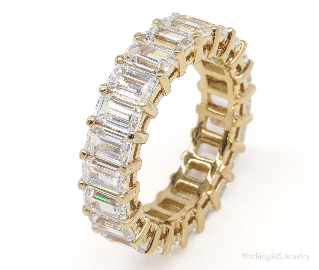 Vintage Cubic Zirconia Gold Vermeil Sterling Silver Band Ring - Size 7 | Jewelry > Rings | Wiccan Center