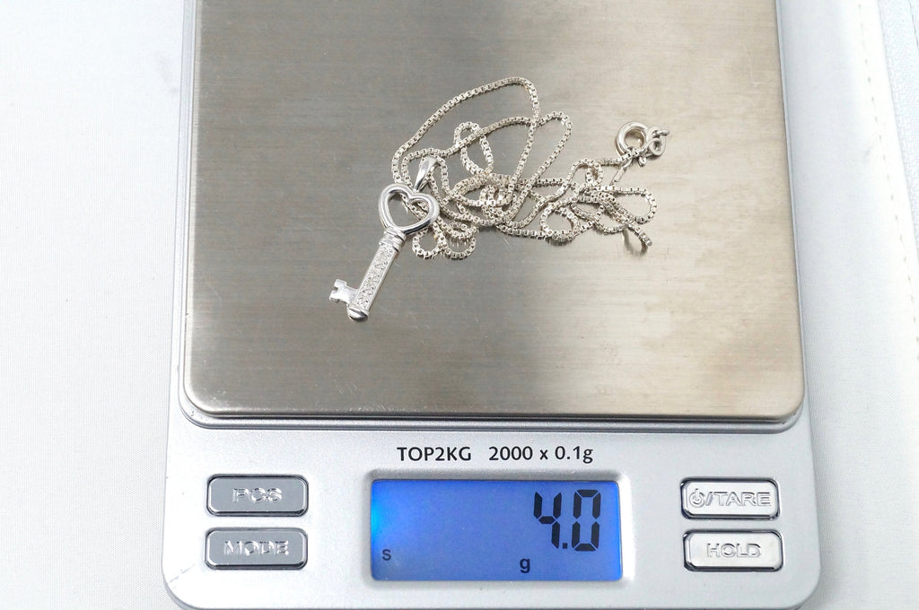 Vintage Diamond Heart Key "Key To My Heart" Sterling Silver Necklace 20" | Jewelry > Necklaces > Pendants | Wiccan Center