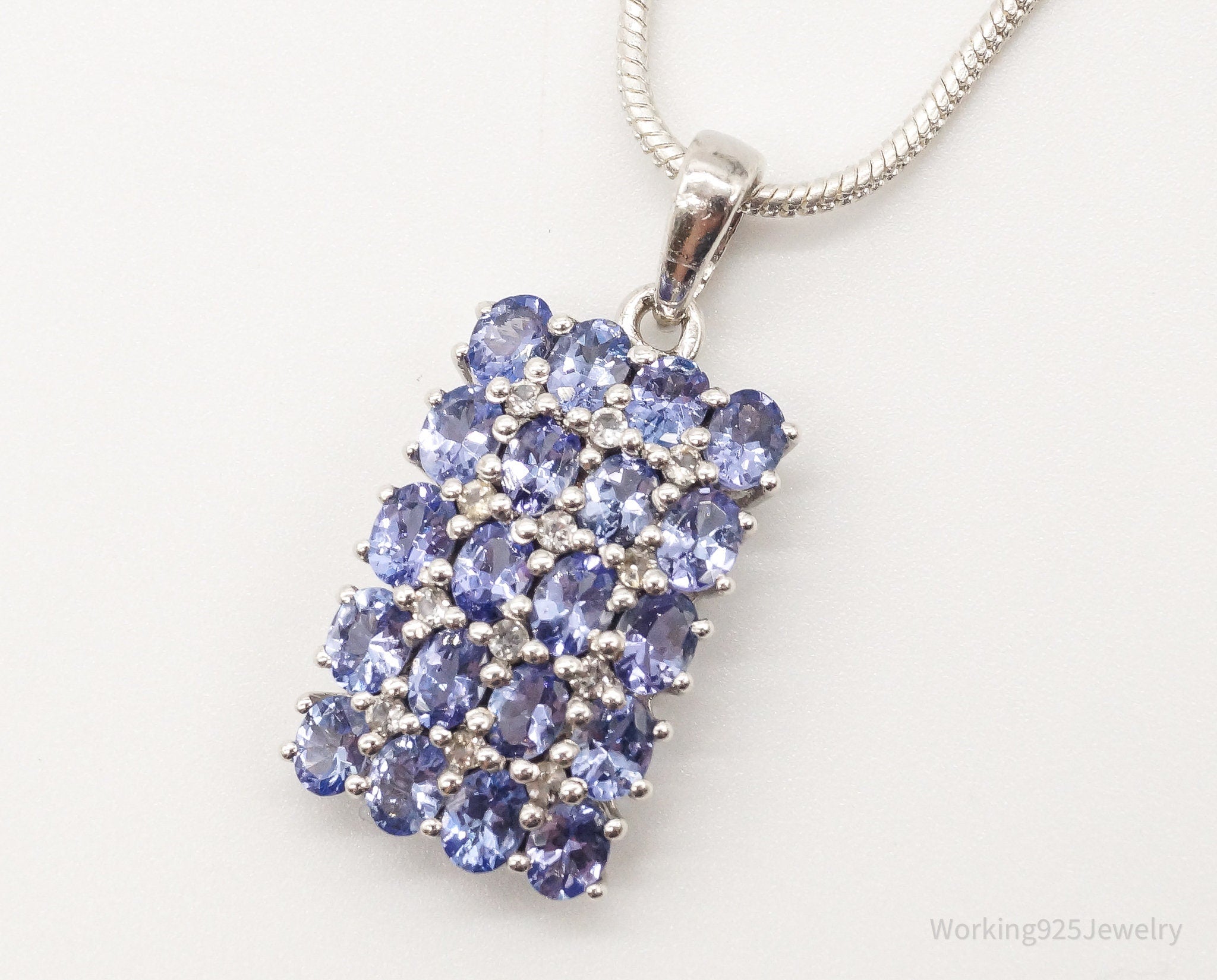 Vintage Designer TGGC Iolite Cubic Zirconia Sterling Silver Necklace | Jewelry > Necklaces > Pendants | Wiccan Center