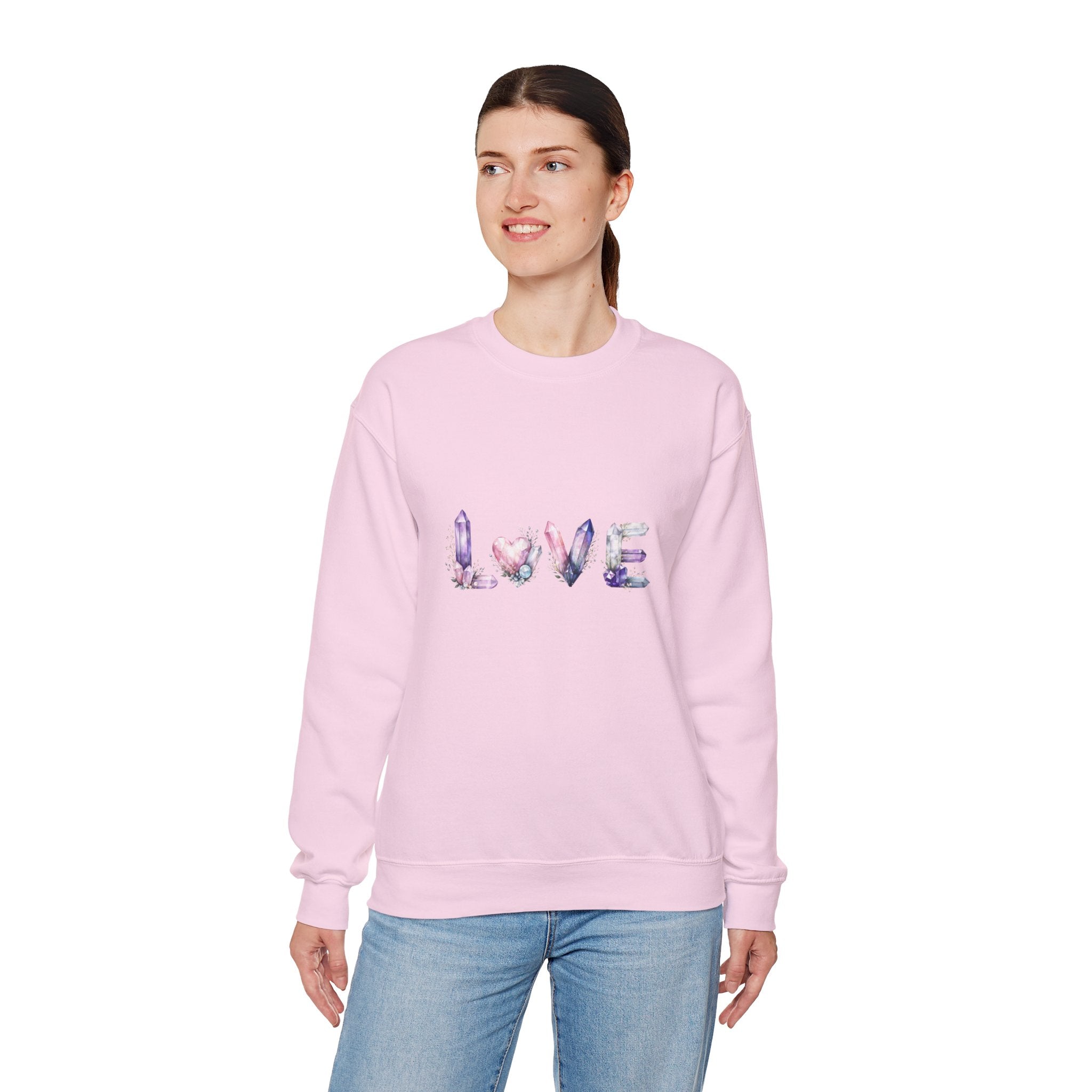 LOVE Crystal Letter Design | Sweatshirt | Wiccan Center