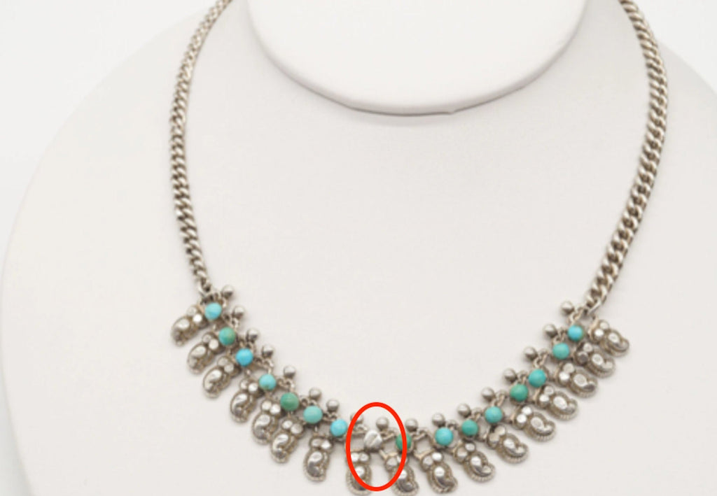 Handmade Vintage Native American Unsigned Turquoise Silver Necklace | Jewelry > Necklaces > Pendants | Wiccan Center