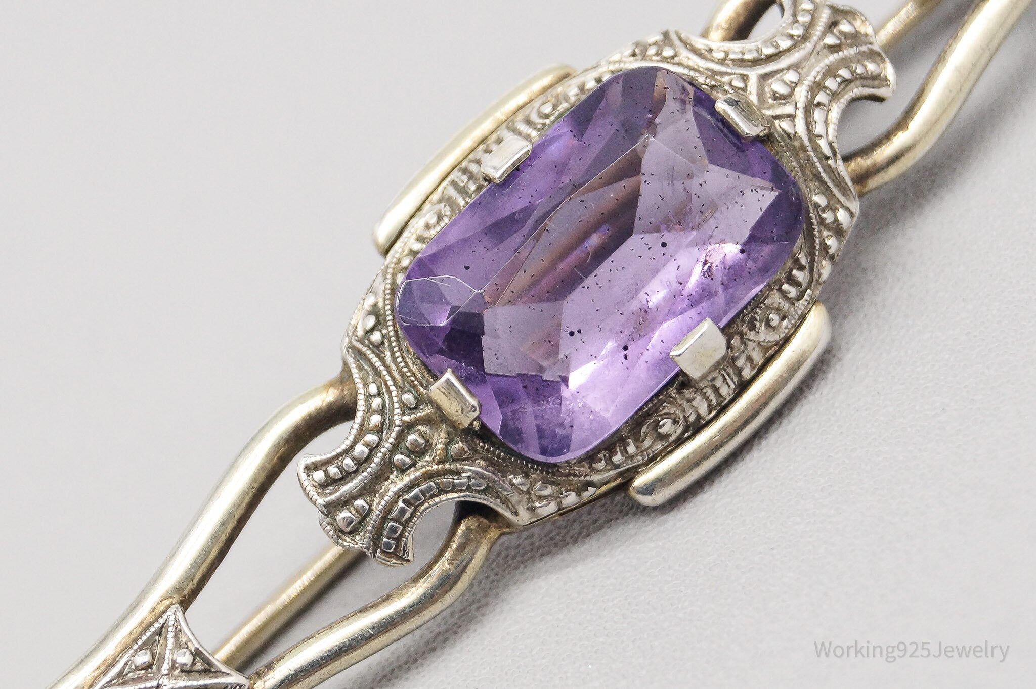 Antique Amethyst 835 Silver Pin Brooch | Jewelry > Brooches, Pins & Clips | Wiccan Center